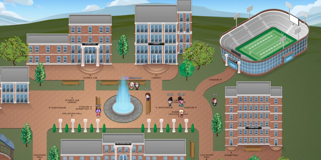 A screenshot of a demo virtual campus